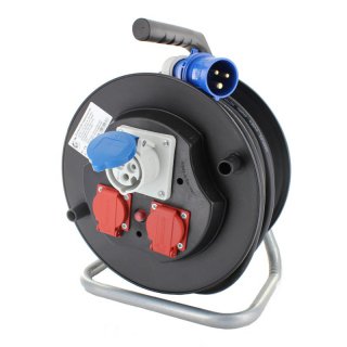 Kunststoffkabeltrommel 3G 2,5 mm 25 m H07RN-F 2x Schuko...