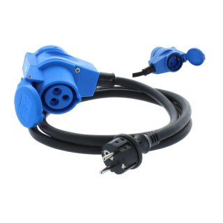 Adapterleitung 1,5m H07RN-F 3G2,5, CEE-Winkelkupplung+Steckdose 230V