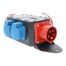 Adapter / Stromverteiler "Eisennach" 400V 16A 5-polig 2x Schuko + 1x CEE 16A + 1x CEE 32A IP44