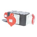 Adapter / Stromverteiler "Eisennach" 400V 16A 5-polig 2x Schuko + 1x CEE 16A + 1x CEE 32A IP44