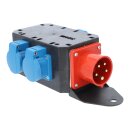 Adapter / Stromverteiler "Ettlingen" 400V/16A/5-polig auf 3 Schukodosen Schutzart IP44