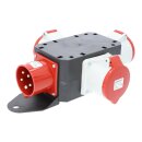 Adapter Mobilverteiler Verteiler Stromverteiler Anschluss 400V 32A 5-polig mit 3x CEE-Steckdose 32A Schutzart IP44