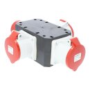 Adapter Mobilverteiler Verteiler Stromverteiler Anschluss 400V 32A 5-polig mit 3x CEE-Steckdose 32A Schutzart IP44