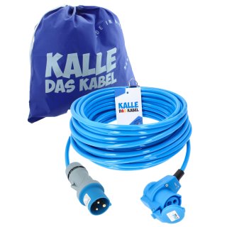 Kalle Verlängerungskabel CEE 230V 16A 2,5mm²  Winkel Extreme Blau IP44 20 Meter