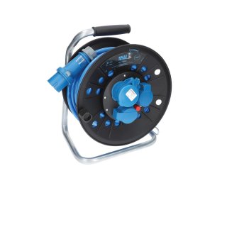 KALLE DAS KABEL Campingkabeltrommel CEE H07BQ-F 3G 2,5 mm² 230V 16A Extreme Blau IP44 25 Meter
