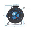 KALLE DAS KABEL Campingkabeltrommel CEE H07BQ-F 3G 2,5 mm² 230V 16A Extreme Blau IP44 25 Meter