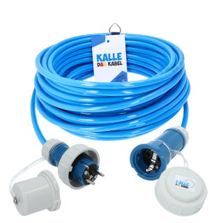Kalle Verlängerungskabel Schuko 2,5mm² Extreme Blau Aquasafe IP68 10 Meter
