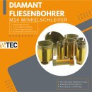 Diamant Bohrkronen Set zum Fliesenbohren für Winkelschleifer M14 Premium dünnwandig