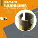 Diamant Bohrkronen Set zum Fliesenbohren für Winkelschleifer M14 Premium dünnwandig