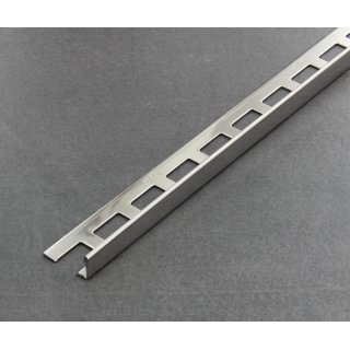 Fliesenschiene als Winkelprofil, Edelstahl (V2A) glänzend, Länge 2,50 m 8 mm Fliesenprofil