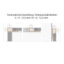 Fliesenschiene als Quadratprofil, Edelstahl (V2A) gebürstet, Länge 2,50 m 12,5 mm Fliesenprofil