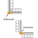 Außenecke und Innenecke, Quadratprofil Edelstahl glänzend 12,5 mm