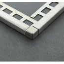 Außenecke und Innenecke, Quadratprofil Edelstahl gebürstet