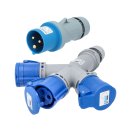 Kalle Verlängerungskabel CEE 230V 16A 2,5mm² 3-Fach Kupplung IP44 10 Meter