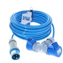 Kalle Verlängerungskabel CEE 230V 16A 2,5mm²  2-Fach Kupplung Extreme Blau IP44