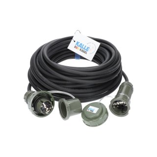 Kalle Verlängerungskabel Schuko H07RN-F 3G 2,5 mm² 16A Aquasafe Military mit Schutzklasse IP68 5 Meter