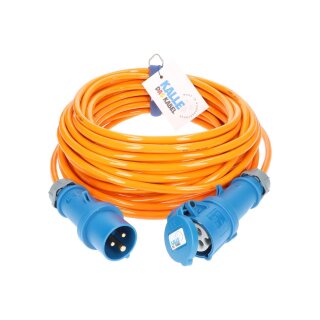 CEE Verlängerung Kalle Blue Signal H07BQ-F 3G 2,5 in orangener Signalfarbe