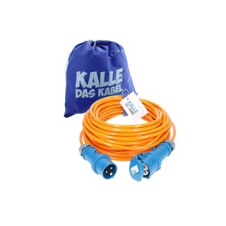 CEE Verlängerung Kalle Blue Signal H07BQ-F 3G 2,5 in orangener Signalfarbe 20 Meter