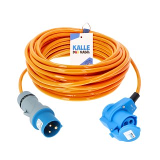 CEE Verlängerung KALLE Blue SIGNAL Winkel H07BQ-F 3G 2,5 in orangener Signalfarbe 5 Meter
