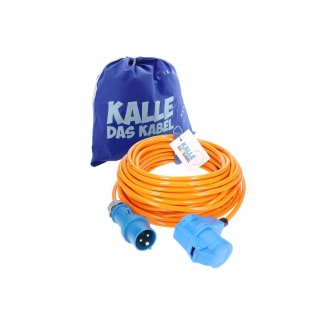 CEE Verlängerung KALLE Blue SIGNAL Winkel H07BQ-F 3G 2,5 in orangener Signalfarbe 20 Meter