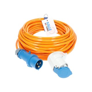 CEE Verlängerung KALLE Blue SIGNAL Winkel H07BQ-F 3G 2,5 in orangener Signalfarbe