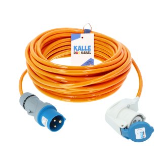 CEE Verlängerung KALLE Blue SIGNAL Winkel H07BQ-F 3G 2,5 in orangener Signalfarbe