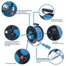 KALLE DAS KABEL Campingkabeltrommel CEE H07RN-F 3G 2,5 mm² 230V 16A Extreme Blau IP44 25 Meter im Set mit Anschlussleitung 1,5 Meter + Adapterleitung 1,5 Meter