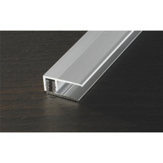 Abschlussprofil PROLINE PROVARIO Uni, 7-18 mm, Aluminium, 100 cm, eloxiert Silber