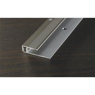 Abschlussprofil PROLINE PROVARIO Uni, 7-18 mm, Aluminium, 100 cm, breites Basisprofil, eloxiert Edelstahl