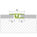 Übergangsprofil PROLINE PROCOVER Designfloor, 4-9 mm, Aluminium, 100 cm, eloxiert Edelstahl