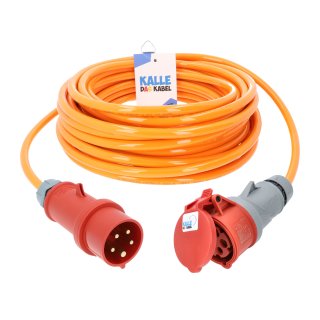 Kalle Verlängerungskabel CEE 400V 16A 2,5mm² Phasenwender Extreme Signal Orange IP44 50 Meter