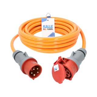 Kalle Verlängerungskabel CEE 400V 32A 4,0mm² Extreme Signal Orange IP44 15 Meter