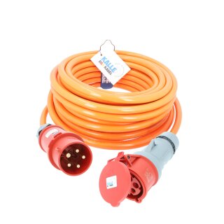 Kalle Verlängerungskabel CEE 400V 32A 6,0mm² Phasenwender Extreme Signal Orange IP44 5 Meter