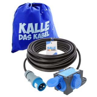 Kalle Adapterkabel CEE 230V 16A 2,5mm² auf Zelt Edition IP44 50 Meter