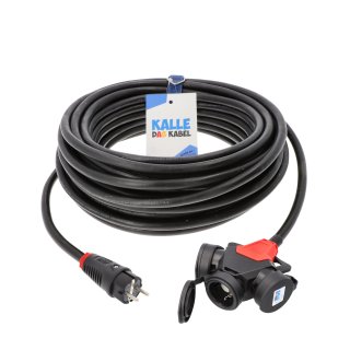 Kalle Verlängerungskabel Schuko 1,5mm² 3-Fach Kupplung IP54 5 Meter