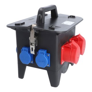 Mobilverteiler, Stromverteiler RIED Model 2, 400V 2x CEE 16A, 4x Schuko IP44 Vollgummiverteiler