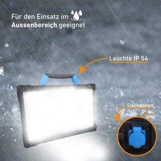 € Worker Steckdose mit Baustrahler BTEC LED , 79,95 80 Watt Arbeitsleuchte LED