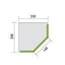 PROSHELF D befliesbare Duschablage mit PRODECOR Q Edelstahl V2A GLÄNZEND Höhe 10 mm 200x140 mm Eckregal Duschregal