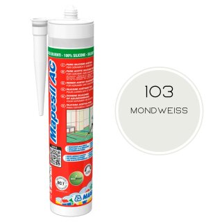MAPEI® MAPESIL AC 1-Komponenten Fugen-Silikon 103 mondweiß 310 ml zum Abdichten mit BioBlock® ANTISCHIMMEL