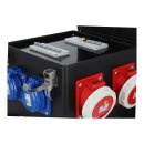 Mobiler Vollgummi-Stromverteiler SPITZ Model 10 - Anschlussleitung H07RN-F 2 Meter 5G 6,0 mm² 400V 32A auf 1x CEE 32A 2x CEE 16A 3x SCHUKO 16A 1x FI 63A/4,0/0,03A Schutzklasse IP67/IP54