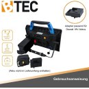 BTEC Worker Multi Akku 50 Watt Arbeitsleuchte IP54 LED Baustrahler Arbeitslampe Bauleuchte Werkstattlampe Baustellenlampe LED mit Adapter passend für Dewalt/Milwaukee 18V Akkus - OHNE AKKU