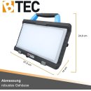 BTEC Worker Multi Akku 50 Watt Arbeitsleuchte IP54 LED Baustrahler Arbeitslampe Bauleuchte Werkstattlampe Baustellenlampe LED mit Adapter passend für Dewalt/Milwaukee 18V Akkus - OHNE AKKU