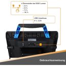 BTEC Worker Multi Akku 50 Watt Arbeitsleuchte IP54 LED Baustrahler Arbeitslampe Bauleuchte Werkstattlampe Baustellenlampe LED mit Adapter passend für Bosch18V Akkus - OHNE AKKU