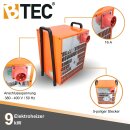 BTEC Elektroheizer 9 kW, 16A Heizlüfter, Bauheizer...