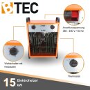 BTEC Elektroheizer 15 kW, 32A Heizlüfter, Bauheizer...