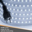 LED Strip Kabeltrommel Lichtschlauch 15 Meter IP54 135W 15000lm