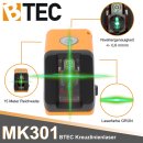 BTEC Kreuzlinienlaser grün 15 m, selbstnivellierend,...