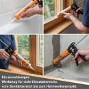 BTEC Profi Silikonpistole mit Dosierhebel – Robuster Eisenrahmen & Nylon-Handgriff - für Kartuschen mit 310 ml Inhalt