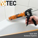 BTEC Profi Silikonpistole mit Dosierhebel – Robuster Eisenrahmen & Nylon-Handgriff - für Kartuschen mit 310 ml Inhalt