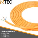 PUR Anschlusskabel Gerätekabel Zuleitung H07BQ-F 2G / 3G 3-5 Meter Länge ORANGE